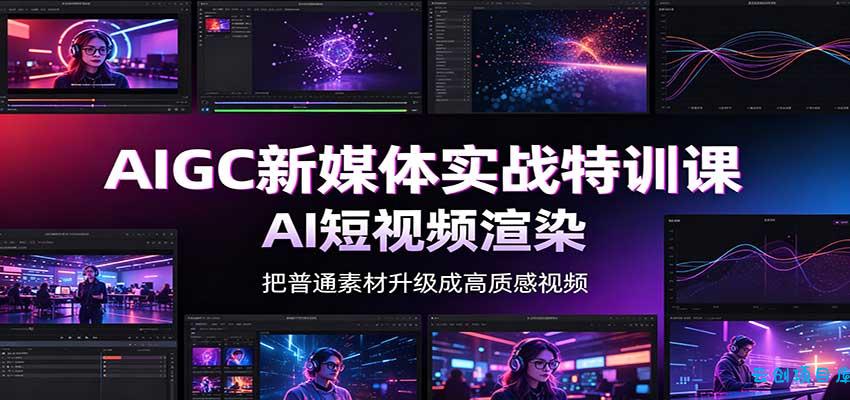AIGC新媒体实战特训课：工具入门实操，AI短视频渲染，数字人商业视频制作-云创项目库