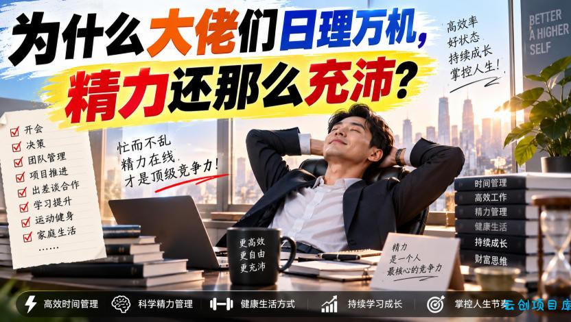 付费文章：为什么大佬们日理万机，精力还那么充沛？-云创项目库