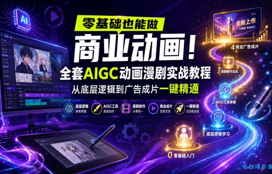 零基础也能做商业动画!全套AIGC动画漫剧实战教程,从底层逻辑到广告成片一键精通(更新0905)