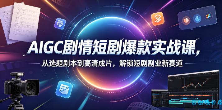 AIGC剧情短剧爆款实战课,从选题剧本到高清成片,解锁短剧副业新赛道(更新0906)