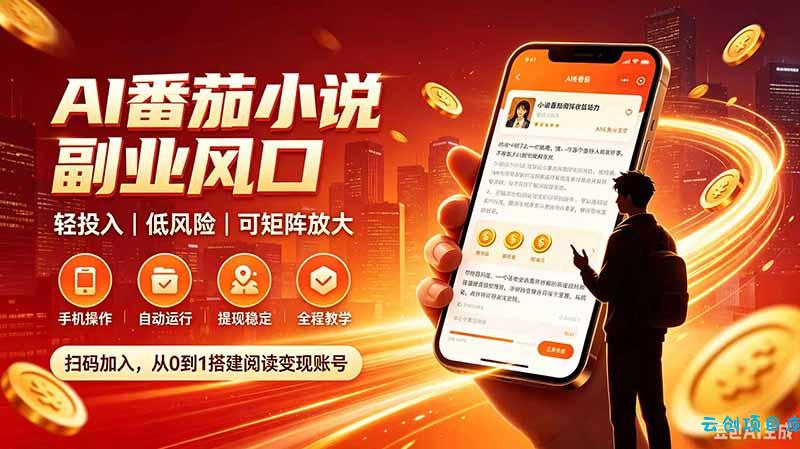 AI番茄全自动挂机｜24小时躺赚副业，轻投入|低风险|可矩阵放大-云创项目库