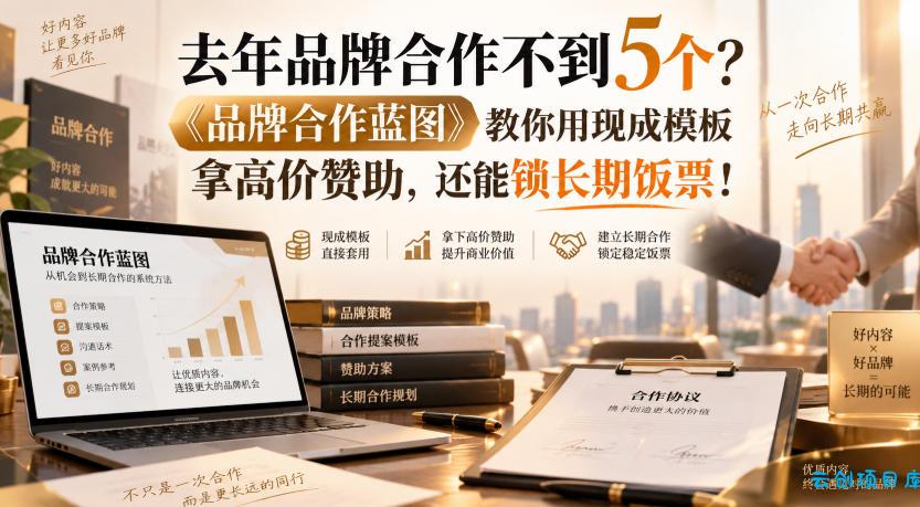 去年品牌合作不到5个?《品牌合作蓝图》教你用现成模板拿高价赞助,还能锁长期饭票!【原创双语字幕】