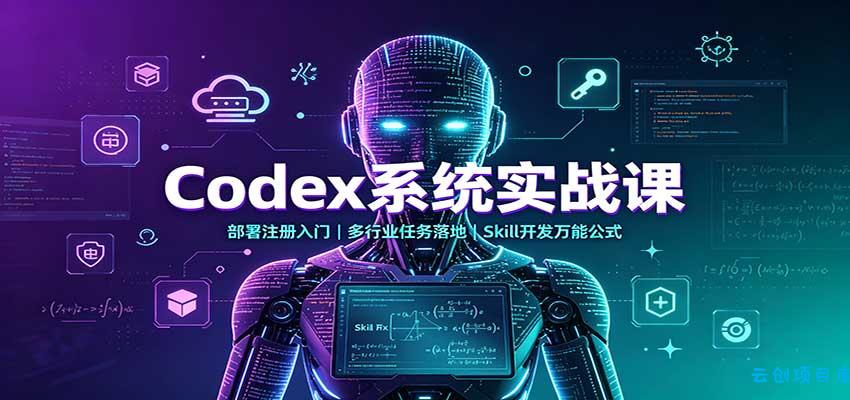 Codex系统实战课：部署注册入门，多行业任务落地，Skill开发万能公式-云创项目库