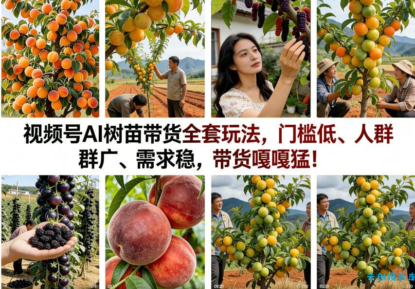 视频号AI树苗带货全套玩法，门槛低、人群广、需求稳，带货嘎嘎猛！(更新0908)-云创项目库