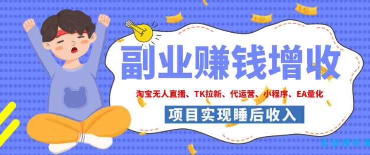 2026年多个真实落地副业项目,手把手带你搭建被动收入管道(淘宝无人直播、海外TK拉新、最新最全代运营、CSGO饰品交易、EA黄金量化、去水印小程序……)【揭秘】