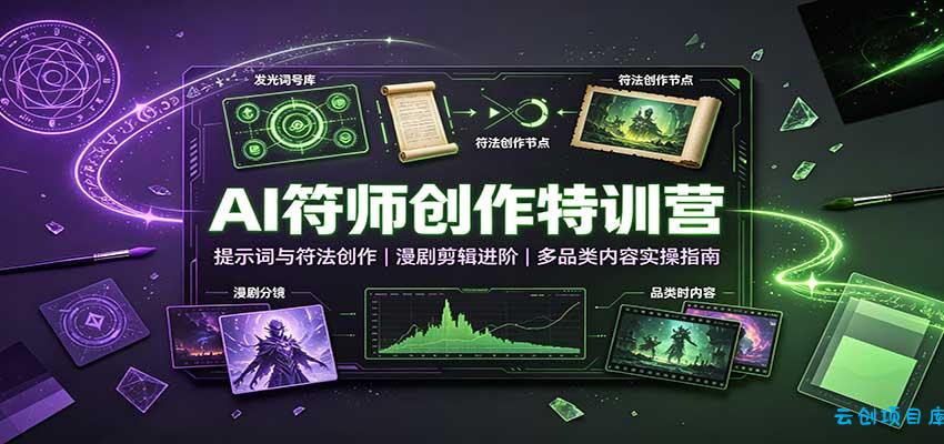 AI符师创作特训营：提示词与符法创作，漫剧剪辑进阶，多品类内容实操指南-云创项目库