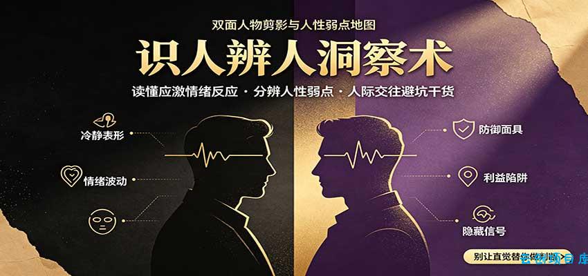 识人辨人终极心法：读懂应激情绪反应，分辨人性弱点，人际交往避坑干货-云创项目库