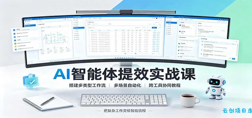 AI智能体提效实战课：搭建多类型工作流，多场景自动化，跨工具协同教程-云创项目库