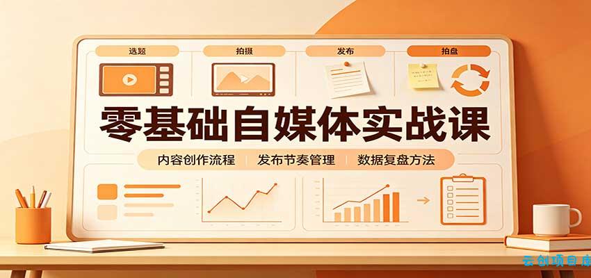 零基础自媒体实战课：赛道人设冷启动，内容创作复盘，公私域商业闭环-云创项目库