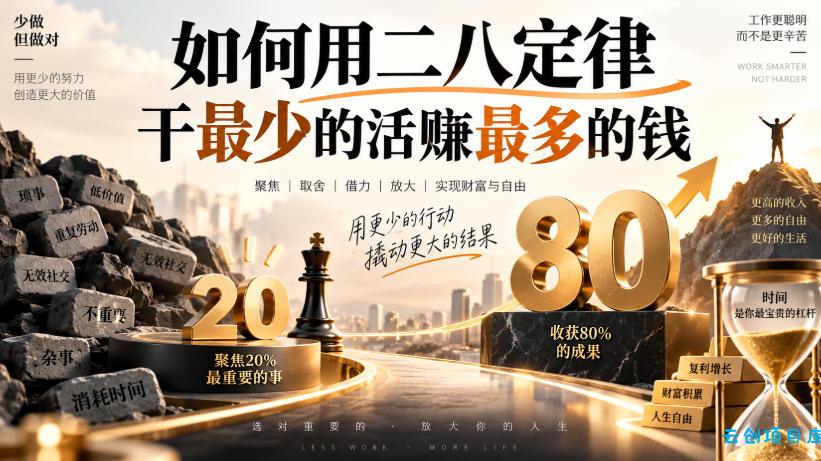 付费文章：如何用二八定律干最少的活賺最多的钱-云创项目库