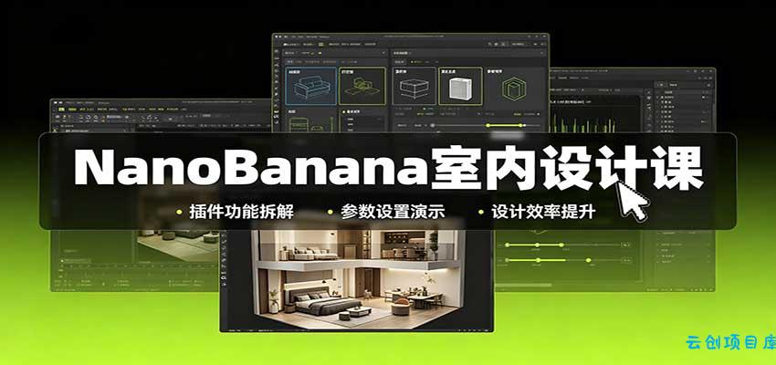 NanoBanana室内设计课：无限画布配置，插件实操，生图改图视频制作-云创项目库