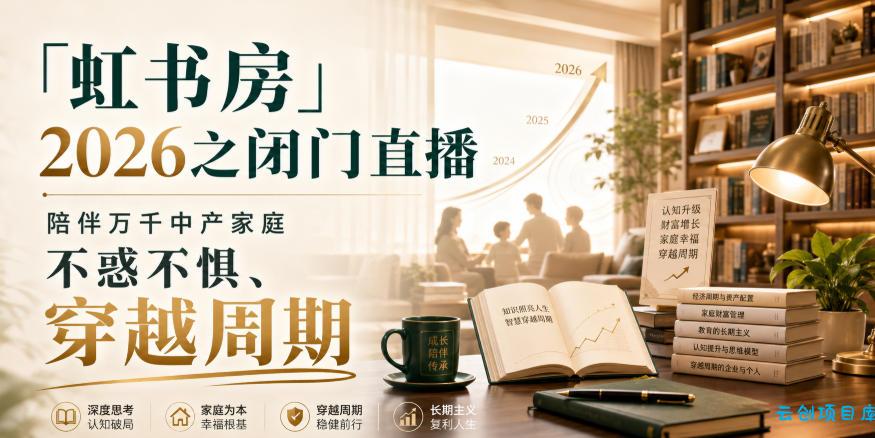 「虹书房」2026之闭门直播，陪伴万千中产家庭，不惑不惧、穿越周期-云创项目库