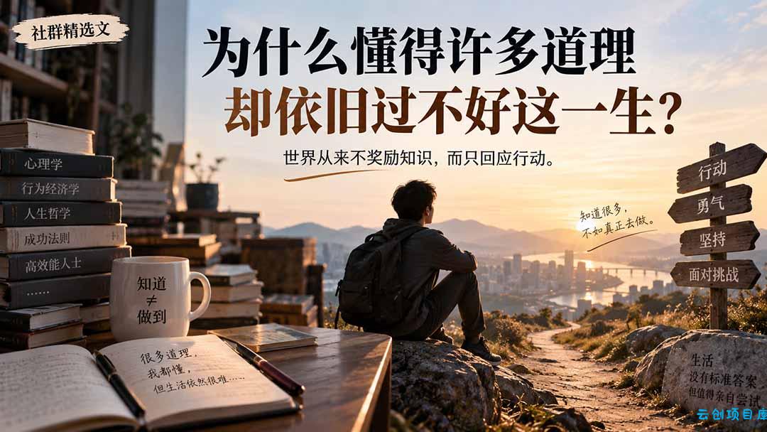 社群精选文：为什么懂得许多道理却依旧过不好这一生？-云创项目库