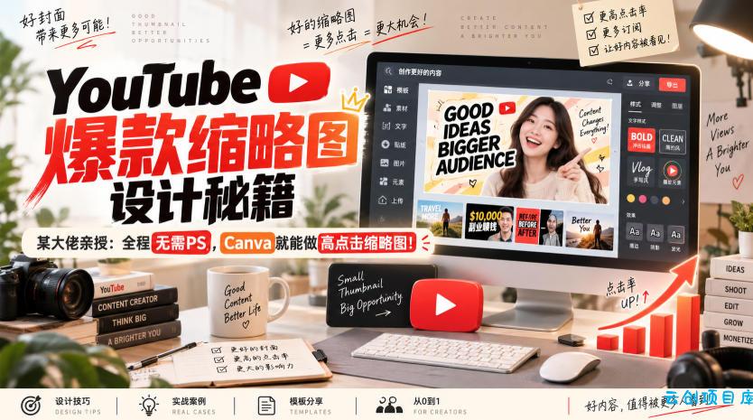 YouTube爆款缩略图设计秘籍,某油管大佬(610万订阅者)亲授,全程无需PS,Canva就能做高点击缩略图!【原创双语字幕】