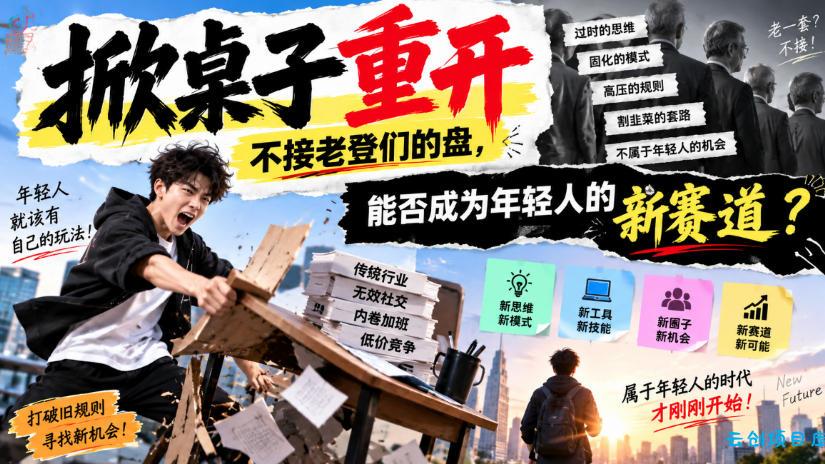 某公众号付费文章:掀桌子重开,不接老登们的盘,能否成为年轻人的新赛道?