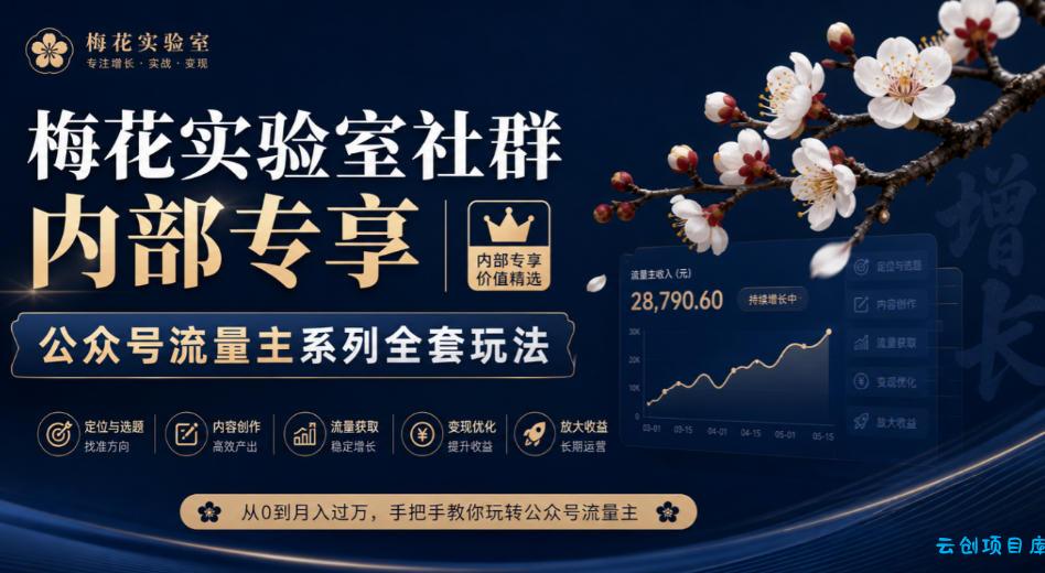 梅花实验室社群内部专享-公众号流量主系列全套玩法