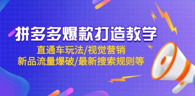拼多多爆款打造教学：直通车玩法/视觉营销/新品流量爆破/最新搜索规则等-云创项目库