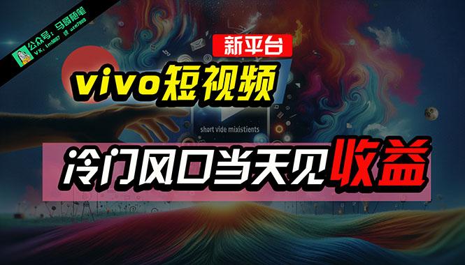 全新平台vivo短视频，新风口AI混剪无脑搬运，冷门风口当天见收益，7天…-云创项目库