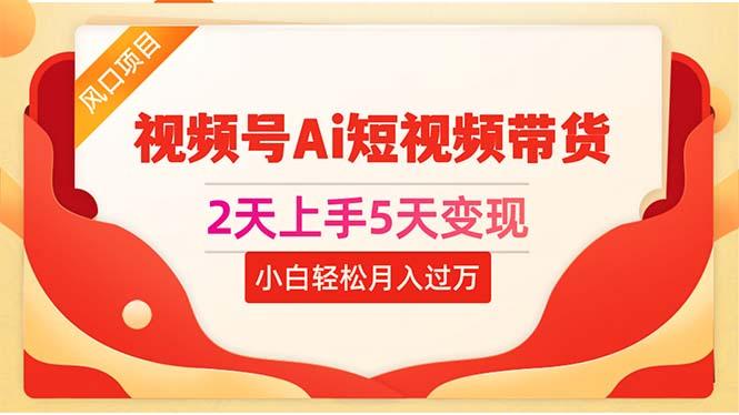 2天上手5天变现视频号Ai短视频带货0粉丝0基础小白轻松月入过万-云创项目库