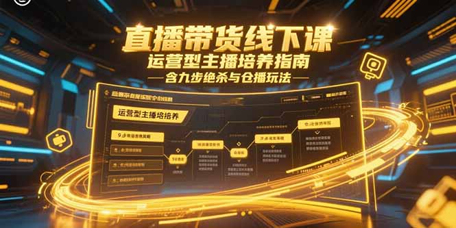 直播带货线下课，运营型主播培养指南，含九步绝杀与仓播玩法-云创项目库