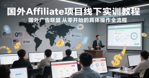 国外Affiliate项目线下实训教程，国外广告联盟从零开始的具体操作全流程-云创项目库