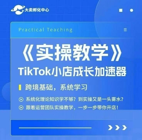 大卖家孵化中心TikTok实操课，TikTok小店成长加速器，跨境基础系统学习，一步一步带你开店-云创项目库