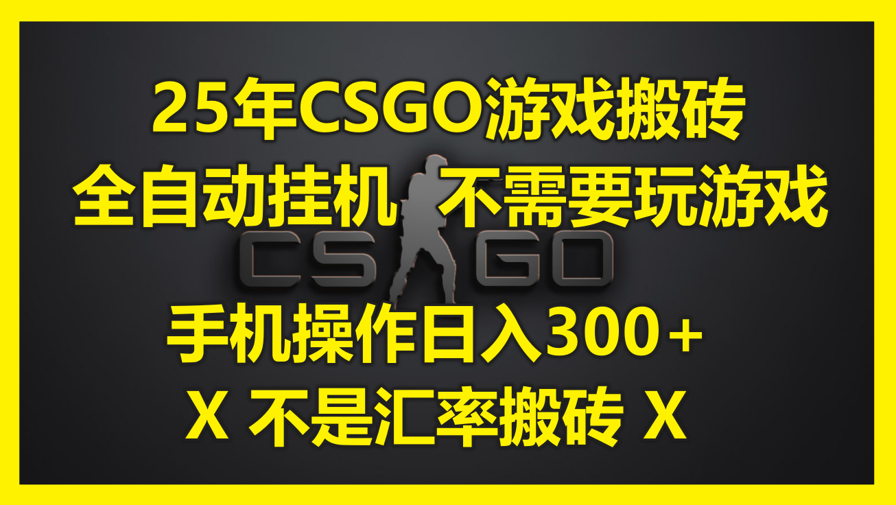 25年CSGO游戏搬砖，全自动挂机，不需要玩游戏，手机操作日入300+。(不…-云创项目库