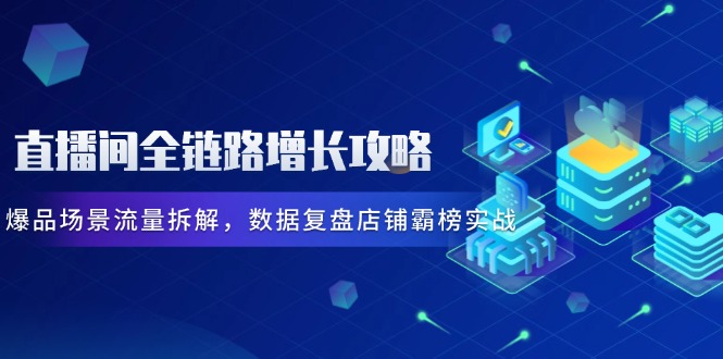 直播间全链路增长攻略，爆品场景流量拆解，数据复盘店铺霸榜实战-云创项目库