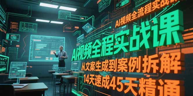 AI视频全流程实战课，从文案生成到案例拆解，14天速成45天精通-云创项目库