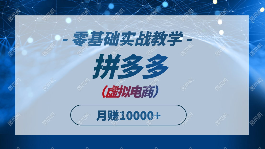 拼多多虚拟电商，零基础实战教学，快速打爆商品，新手也能月入10000+-云创项目库
