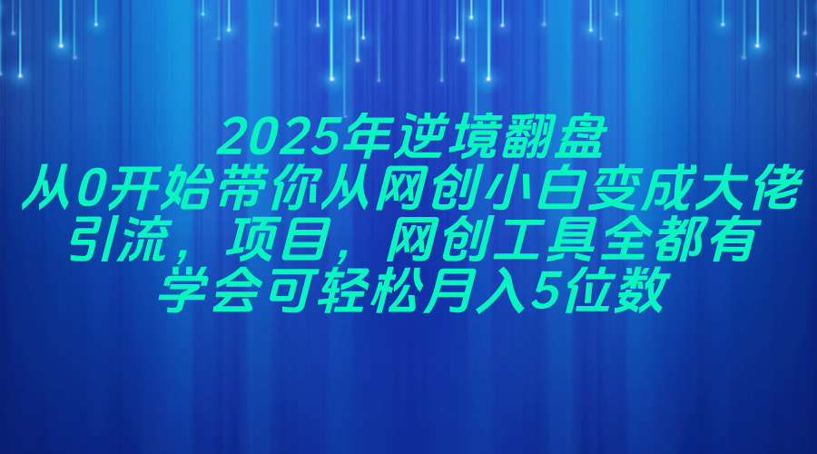 2025年逆境翻盘，从0开始带你从网创小白变成大佬，引流，项目，网创工…-云创项目库