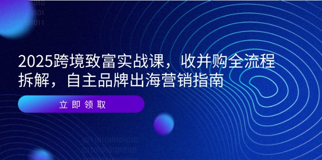 2025跨境致富实战课，收并购全流程拆解，自主品牌出海营销指南-云创项目库