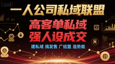 一人公司私域联盟，高客单私域，强人设成交，建私域 搞发售 广结盟 造势能-云创项目库