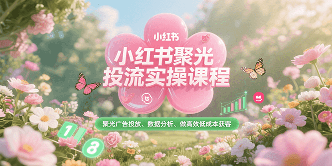 小红书聚光投流实操课程，聚光广告投放、数据分析、做高效低成本获客-云创项目库