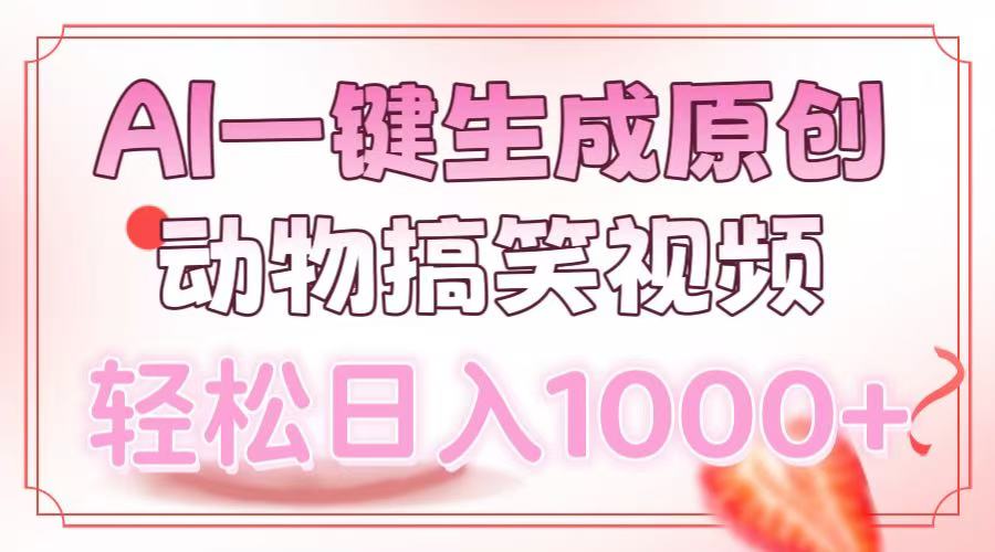 AI一键生成原创动物搞笑视频，轻松日入1000+-云创项目库