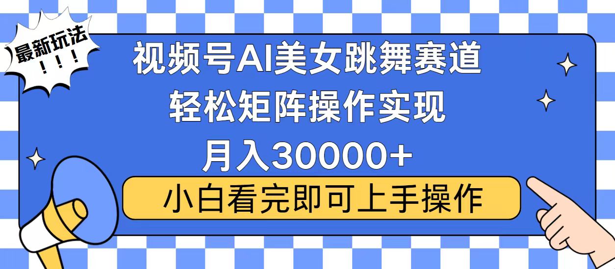 视频号蓝海赛道玩法，当天起号，拉爆流量收益，小白也能轻松月入30000+-云创项目库
