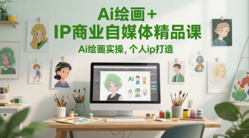 Ai绘画+IP商业自媒体精品课，Ai绘画实操，个人ip打造-云创项目库