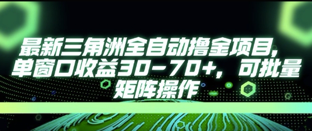 最新AI全自动游戏撸金项目，单窗口收益30-70+，可批量操作【揭秘】-云创项目库