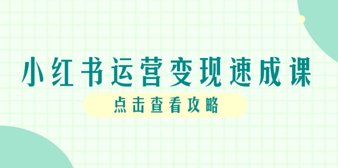 小红书运营变现速成课，账号搭建到暴力起号，个人IP全流程指南-云创项目库