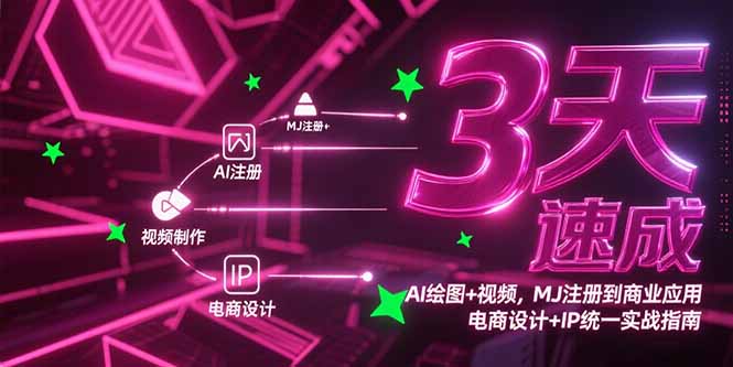3天速成AI绘图+视频，MJ注册到商业应用，电商设计+IP统一实战指南-云创项目库