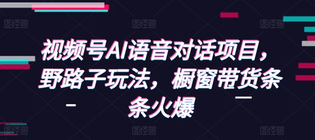 视频号AI语音对话项目，野路子玩法，橱窗带货条条火爆-云创项目库