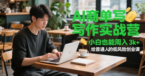 AI商单写作实战营，小白也能周入3k+，给普通人的低风险创业课-云创项目库