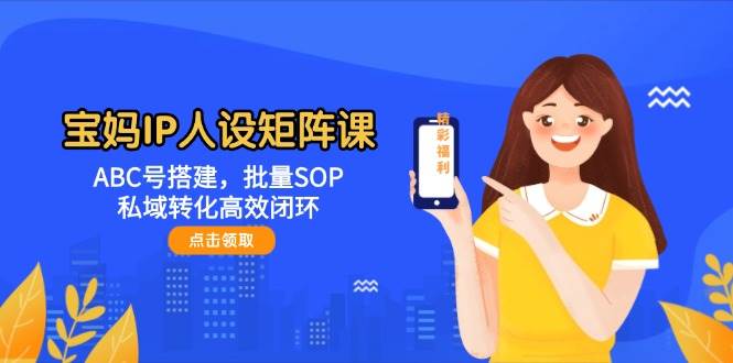 宝妈IP人设矩阵课：ABC号搭建，批量SOP，私域转化高效闭环-云创项目库