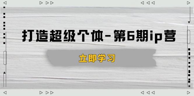打造 超级个体-第6期ip营：商业认知,产品设计,成交演练,解决知识变现难题-云创项目库