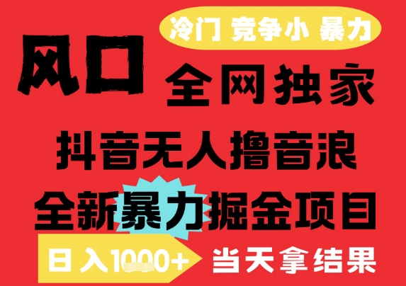 25年6月高爆抖音无人直播最新撸音浪掘金项目，解放双手小白可做，无脑日入1k+，门槛低【揭秘】-云创项目库
