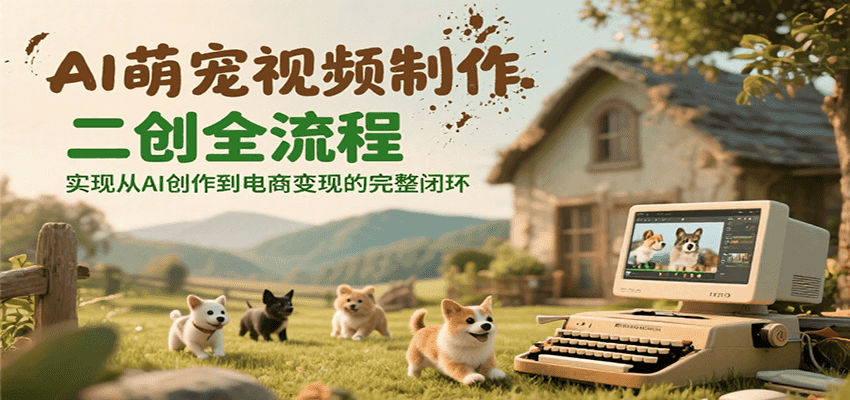 AI萌宠视频制作二创全流程，实现从AI创作到电商变现的完整闭环-云创项目库