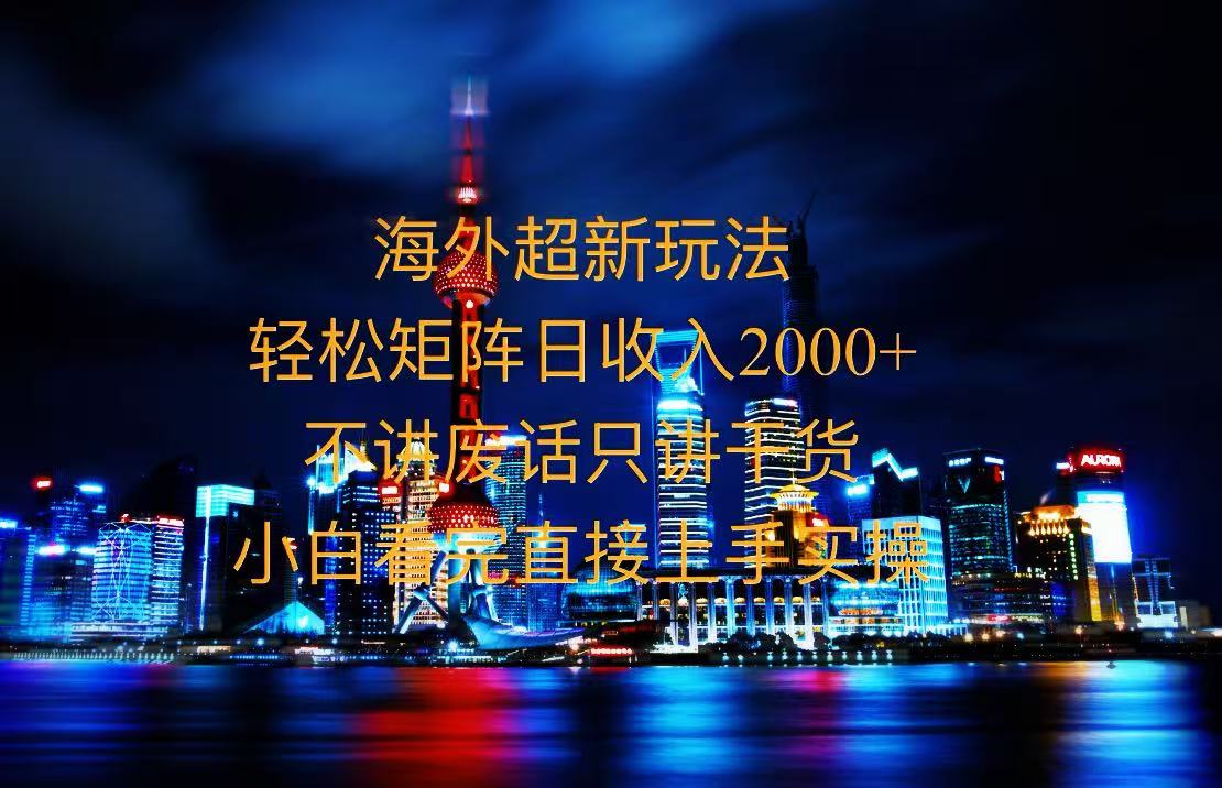 2025全新海外暴力玩法，操作简单，小白轻松上手-云创项目库