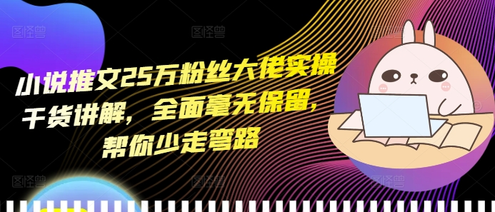 小说推文25万粉丝大佬实操干货讲解，全面毫无保留，帮你少走弯路-云创项目库