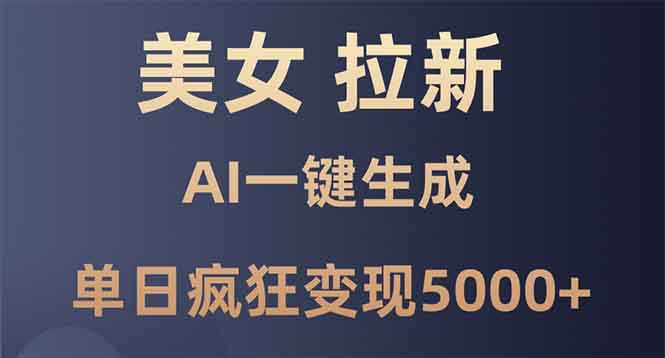 美女暴力拉新，通过AI一键生成，单日疯狂变现5000+，纯小白一学就会！-云创项目库
