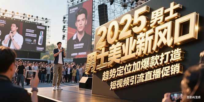 2025男士美业新风口，趋势定位加爆款打造，短视频引流直播促销-云创项目库